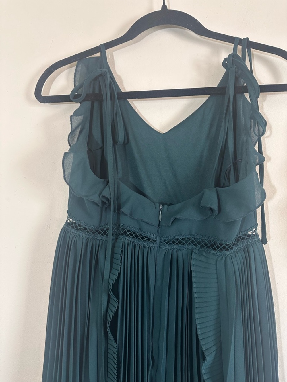 Lulus Never A Dull Moment Tie Strap Emerald Green Midi Dress Size small - Picture 16 of 16
